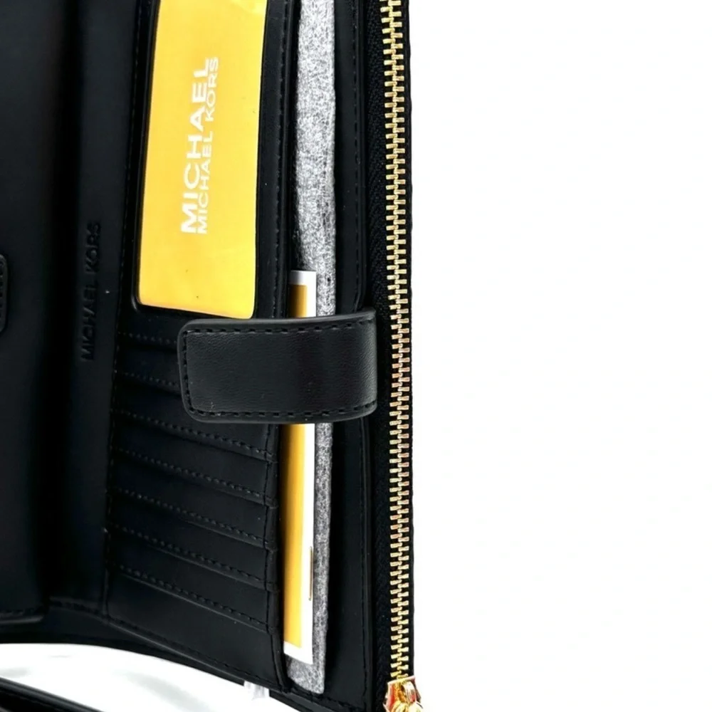 Michael Kors Large Double Zip Wallet Wristlet Black Multi
